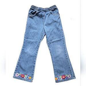 Vintage Y2K 2000s Hanna Andersson denim applique floral funky boho jeans